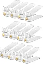 12Pcs Adjustable Shoe Slots Organizers, Clear Shoe Space Saver Shoe Stacker Shoe Rack Holder Organizers for Closet Cabinet Storage