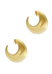 BY Pariah Sabine Medium 14kt Gold Vermeil Hoop Earrings ONE SIZE