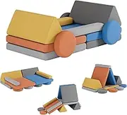 NACHES 12pcs Modular Kids Play Couch Convertible Kids Sofa Toddler Building Fort Nugget Couch for Playroom Furniture for Creativie Boys Girls
