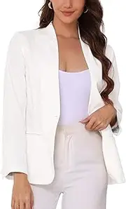 [Allegra K] Linen Blazer for Women's Casual Long Sleeve Lightweight Spring Summer Work Business Blazers Jackets