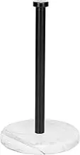 NearMoon Standing Paper Towel Holder, Kitchen Paper Towel Tissue Holder- for Bathroom Countertop, Standard or Jumbo-Sized Roll Paper (with Marble Base, Matte Black)