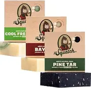 [Dr. Squatch] All Natural Soap Bar for Men, 3 Bar Variety Pack - Bay Rum, Cool Fresh Aloe, Pine Tar