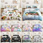 Camping Happy Camper Mobile Home Caravan Outdoor Style Duvet Quilt Cover Bed Set