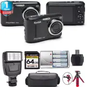 Kodak PIXPRO FZ43 Digital Camera (Black) + 1 Yr Warranty + Flash - 64GB Kit