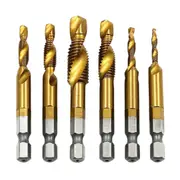 Ozoffer 6pcs M3-M10 Drill Tap Countersink Deburr Set Metric Combination Drill Tap Bit