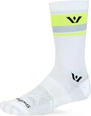 [Swiftwick] Aspire Seven White HiViz Stripe Sock