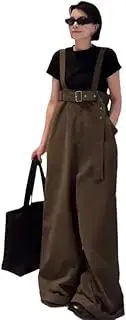 [YiKeGuiHuaShu] Commuting Retro Overalls Autumn Casual Light Mature Style Wide Leg Pants for Women