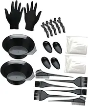 MERRYHAPY 21Pcs Hair Dye with Tinting Bowl Brush Gloves and Hair Clips Essential Coloring Tools for Home Salon and Spa Use and Highlights
