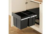 Cefito Pull Out Bin Kitchen Triple Slide Garbage Rubbish Bins Basket Blcak 31L