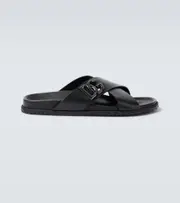 [Dolce & Gabbana] Dolce & Gabbana Leather slides AU 7 black