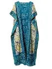 Teal Blue-Long-Kaftan-dress-Hippy-Boho-Maxi-Plus-Size-Women-Caftan-Tunic-Dress