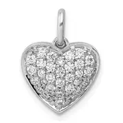 14k White Gold 1/2ct. Real Diamond Heart Pendant