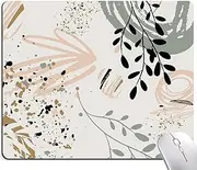 SANWUMIAN Mouse Pad with Abstract Art Design, Square Waterproof Non-Slip Rubber Base Mouse Mat for Office Laptop, Modern Boho Leaves