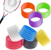 8 Pcs Racket Anti-Slip Ring, Tennis Racket Handle Rubber Ring, Racket Grip Bands Racket Accessory Tennis Overgrip Protectors, Tennis Racket Silicone Racquet Grip Ring(8 Colors)