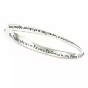 Solid Sterling Silver Mobius Bangle Bracelet-The Lord's Prayer KJV Free US Ship!
