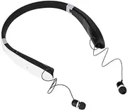 POENVFPO Wireless Headphones, Noise Reduction, Neckband Design, Foldable, with Mic for Calls (Black White)