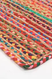 Rug Culture Multi Hand Braided Cotton & Jute Bohemian Flatwoven Rug