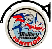 MASSIVE Mallory Ignition 1925 Metal Bar Wall Sign Man Cave Shed Garage