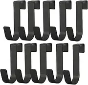 Over The Door Hooks, 10 Pack Heavy Duty Over Door Hooks for Hanging, Reinforced 40LBs Metal Over Door Hangers Door Hooks Towel Hooks for Bedroom Bathroom, Fit 1-3/4” Door, No Punching, Sticking Free
