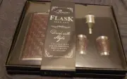 8oz. Steel Flask, Funnel, & 2 Shot Glass Gift Set By Premium Quality
