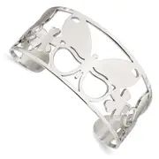 Stainless Steel Chisel Polished Butterfly Cuff Bangle