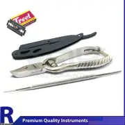 Manicure Pedicure Nail Art Set Barber Hair Razor Podiatry Ring Barrel Cutter Kit