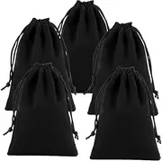 Veemoon 5pcs Lint Drawstring Bag Multifunctional Hair Dryer Pouch Durable Storage for Jewelry Easy Open Close Black for Organizing Accessories