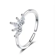 3PCS Copper Woman Fashion Jewelry Crown Open Ring Adjustable Size Ring