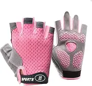 Kids-Sunblock-Half -Finger-Gloves - Mesh Summer UV Protection Outdoor Nonslip Gloves for Hiking Driving Golfing