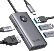 USB C Hub, ORICO 5 in 1 USB C Docking Station with 4K HDMI, 60W Power Delivery,