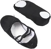 [LIFKOME] Anti-Slip Lightweight Dance Shoes for Kids Adults Simple Canvas Ballet Shoes Elastic Band for Yoga Jazz Black