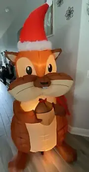 6.5 ft. Animated Inflatable Nom-Nom Chipmunk with Acorn Christmas Decoration New