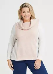 ts Taking Shape Jumper Size 18 (M) Two Tone Mock Neck Style NWT