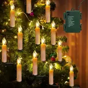 ODEETRONIC Christmas Tree Candles Lights, 9.85ft 10 LED Flameless Candle Ligh...