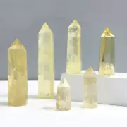 3-10cm Natural Citrine Quartz Obelisk Crystal Energy Tower Point Reiki Decor