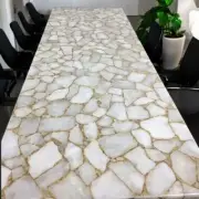 72"x36" White Agate Stone Center Sofa Dining Table Handmade Cafeteria Furniture