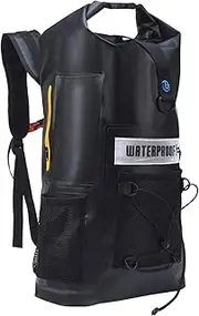 [XhuangTech] Waterproof Dry Bag Backpack, 32L Heavy-Duty Roll Top Dry Sack Storage Bag for Kayaking, Rafting, Hiking, Camping, Travel, Boating & Beach, Floating Outdoor Gear Dry Backpack for Men (Black)