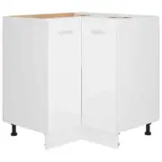 Wooden Kitchen Corner Bottom Cabinet Storage Shelf Cupboard White 75.5x81.5cm