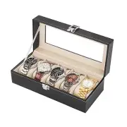 Watch Box Organizer for Men and Women - 5 Slot Watch Storage with Glass Display