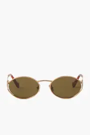 LOGO METAL OVAL SUNGLASSES