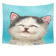 Adorable Smiling Kitten for Kids Tapestry