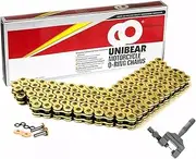 TDR O-Ring Motorcycle Dirt Bike MX Chain 520 Pitch 120 Links Gold, Rivet Type Master Link, Heavy Duty Chain Breaker, Compatible with ATV, Quad, Enduro, Dirtbike