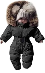 [Letuwj] Unisex Infant Toddler Winter Snowsuits Hooded Jumpsuit Warm Thick Coat Outfit