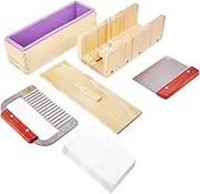 Soap Making Set 42 OZ Soap with Adjustable Wooden Soap Measuring Box, Soap Cutter. DIY Kit