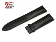 For TUDOR Watch BLACK Smooth Leather Flat Strap Band Buckle Clasp GLAMOUR