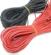 RC Helicopter Parts 10 Meter/lot Wire Silicone 10 12 14 16 18 20 22 24 26 28 30AWG 5m red and 5m Black Color Replacement (Color : 20 AWG)