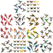 Set of 2 Colorful Bird Decals for Glass AntiCollision Stickers for Styles