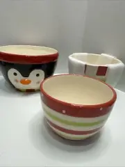 Blue Harbour Collection Ceramic Christmas Penguin Set of 3 Nesting Bowls