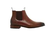 Hush Puppies Wisconsin Boots Mens Cognac Formal Work Shoes