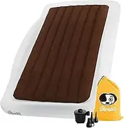 The Shrunks Sleepover Travel Bed Portable Inflatable Air Mattress Bed for Familes for Travel or Home Use, White, Twin Size 78 by 43 inches